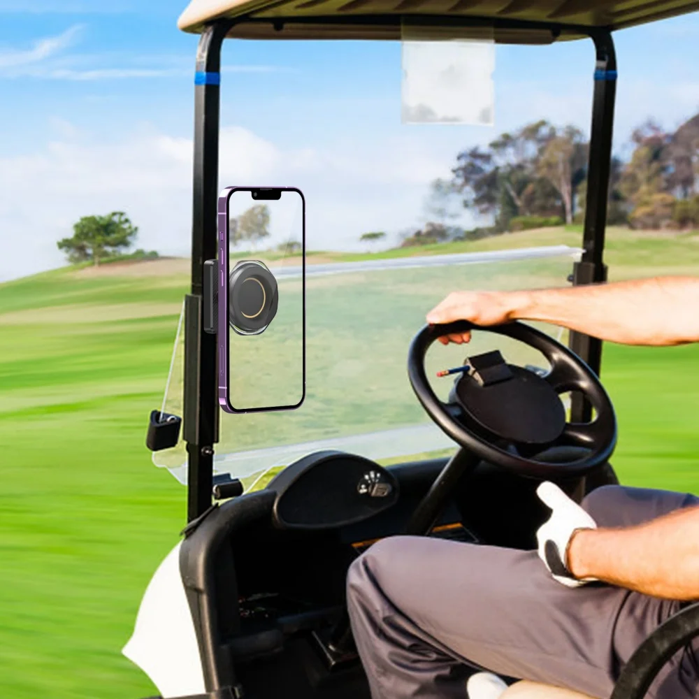 Portable Golf Cart Phone Holder 360° Rotatable Magnetic Phone Holder Stand for Boat Fridge Gym Universal for iPhone 16 17 Pro