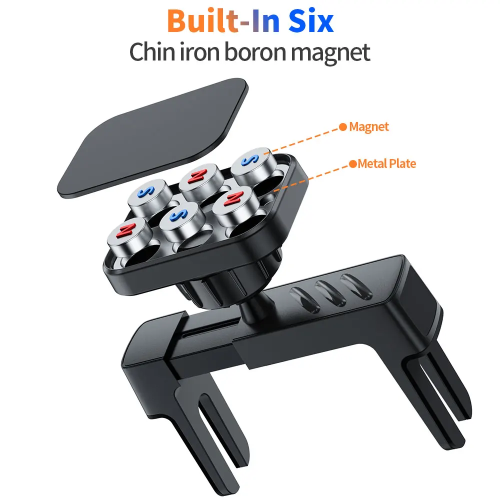 Magnetic Car Phone Holder for Round Air Vent Car Phone Mount Universal 360° Rotation Strong Magnets Cell Phone Holder for Iphone