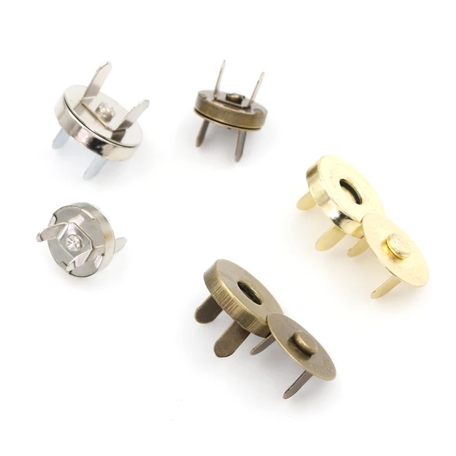 Új 10 Készlet/Tétel 100% Vadonatúj És Kiváló Minőségű 14 Mm -Es Táskás Pénztárca Varrógombok Mágneses Fém Pattanók Rögzítők - Image 3