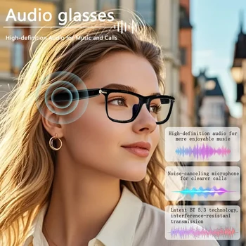 SENBONO Audio Smart Glasses With Open Ear Headsets Hands-Free Call Sunglasses Anti-blue Light Glasses For Xaomi Android IOS