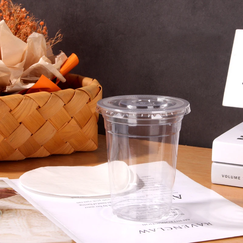 Disposable Smoothie Cups, Domed Lids, Plastic Milkshake Glasses