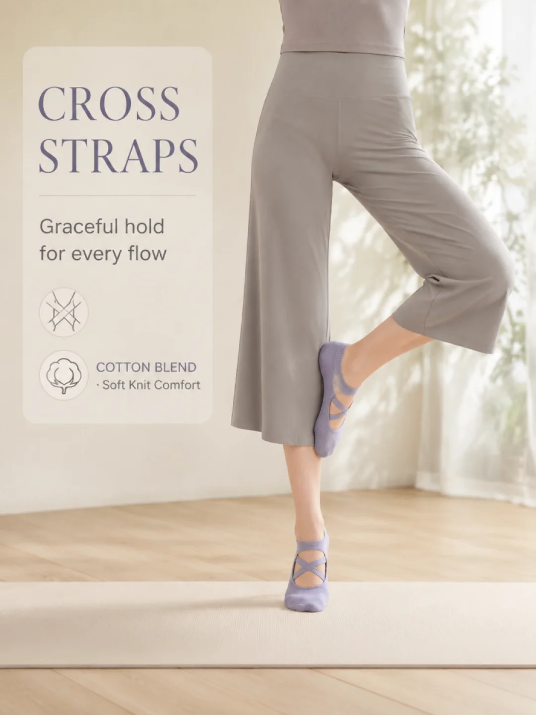 Women's Non-Slip Pilates and Yoga Socks - 2 Pairs, White/Black, Elastic with Anti-Slip Texture