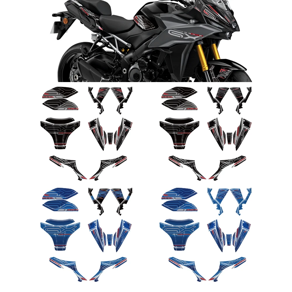 Resin Bike Motorcycle Stickers - 3D Carbon Effect Frame Protectors For Suzuki GSX-S 1000 2022, Scratch Protection