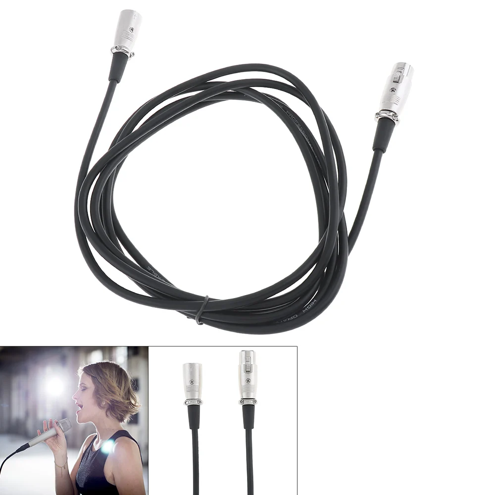 

2m 3 Pin XLR Male to Female Microphone Extension Cable Audio Extension Cables Cord Wire Line Black for Microphones 6mm