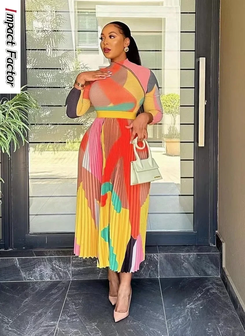 

Женский комплект из двух предметов, плиссированная футболка с длинным рукавом и круглым вырезом, плиссированная футболка с длинным рукавом + Свободная юбка средней длины с высокой талией, 2024