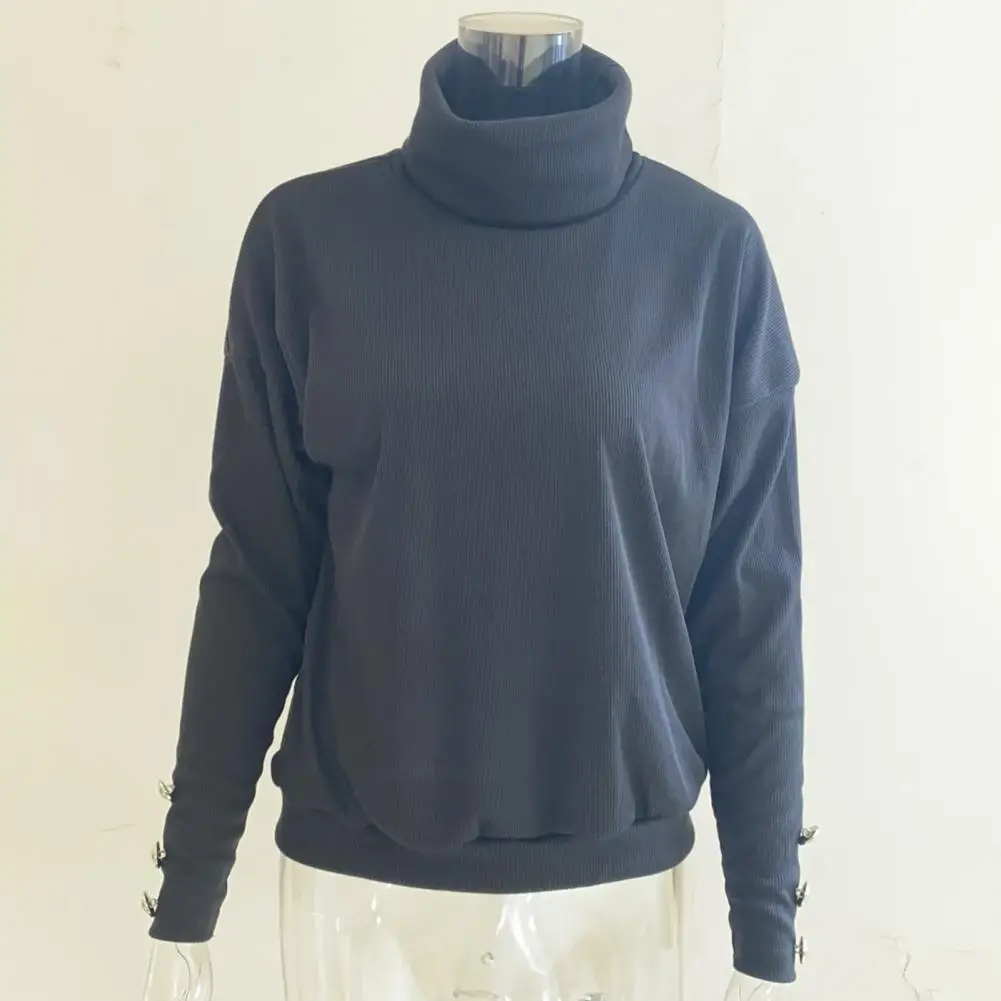 

Long Sleeve Pullover Sweater Breathable Women Sweater Stylish Women's Ribbed Turtleneck Sweater Cozy Knitwear for Autumn/winter