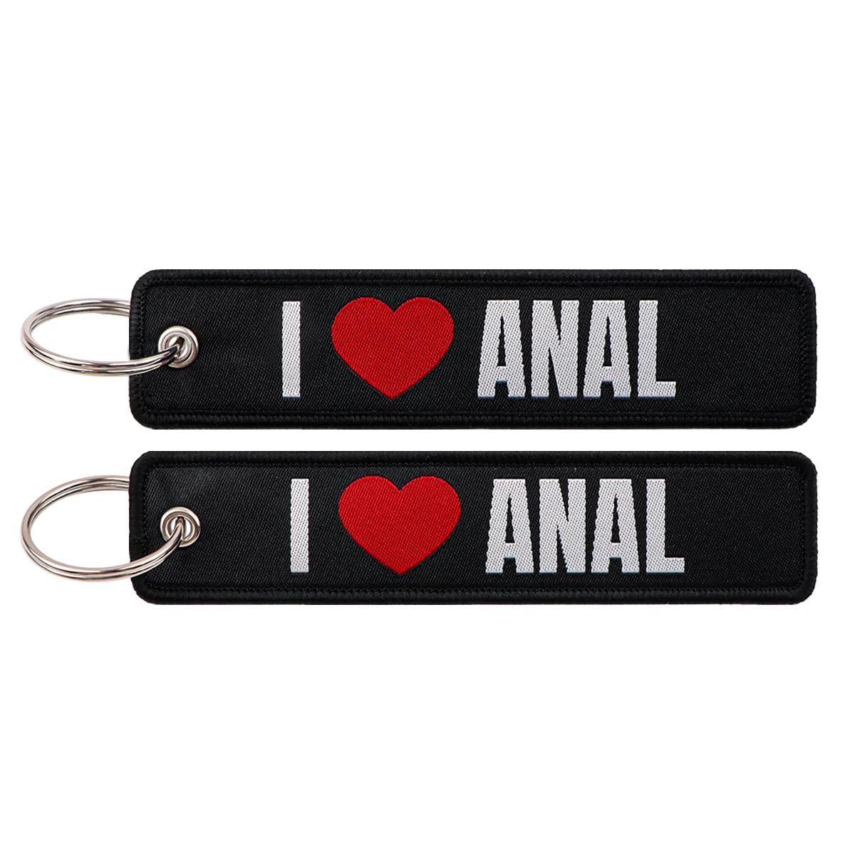 Humorous Embroidered Keychain - Key Ring Holder Accessory and Gift
