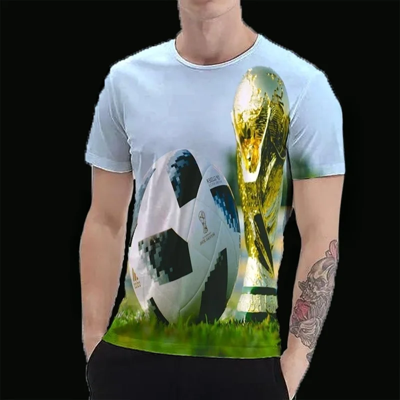 Men's Short Sleeve 3D Football Dream O-neck Quick Drying T-shirts Summer Streetwear New In Male Clothing Tracksuit 2XS-6XL