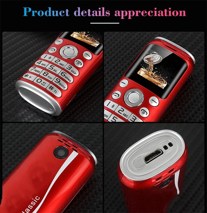 Super Mini K8 Push Button Mobile Phone Dual Sim Bluetooth Camera Dialer  1.0 Hands Telephone MP3