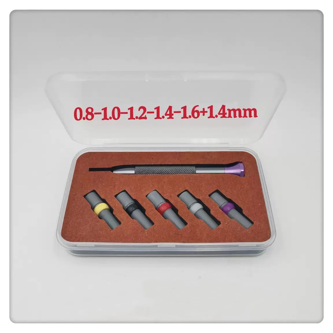 시계 스크루 드라이버 세트 고경도 두꺼운 핸들 고속 강철 시계 수리 도구 5 나사 비트 0.8mm-1.6mm +1.4mm