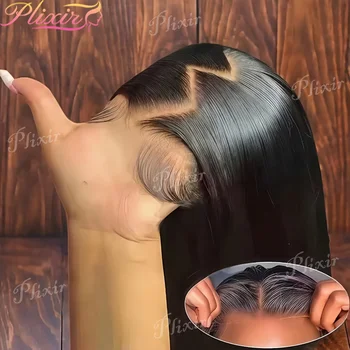 30 36 Inch Bone Straight Ready To Wear Human Hair Wigs Glueless Wig Closure Wigs Natural Black 4X4 5X5 Pre Plucked Wig 1