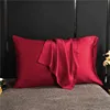 Natural Mulberry Silk Pillowcase Solid Color Envelope Pillow Case Bedding Sleeping Pillow Cover 50X70 Pillow Case Cover 5