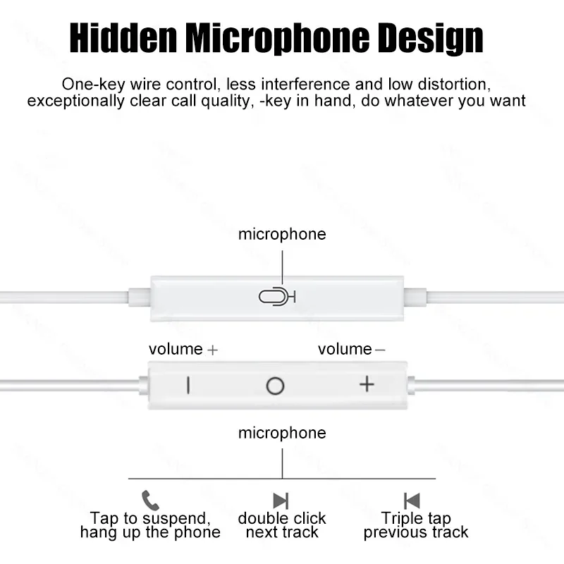 Type C Wired Headphones For Xiaomi 14 13 12 11 Pro Ultra Lite 3.5MM Earphone For Redmi POCO Huawei Samsung Phone Earbuds Headset 5