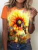 Summer Flower Bird 3D Print T-shirts Women Streetwear Harajuku Casual Fashion Y2k Short Sleeve T Shirt O-neck Tees Tops Clothing