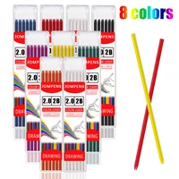 8 Colors 2.0mm 2B Automatic Pencil Replacement Lead Core Student Sketching Painting Writing Supplies School Office Stationery 1