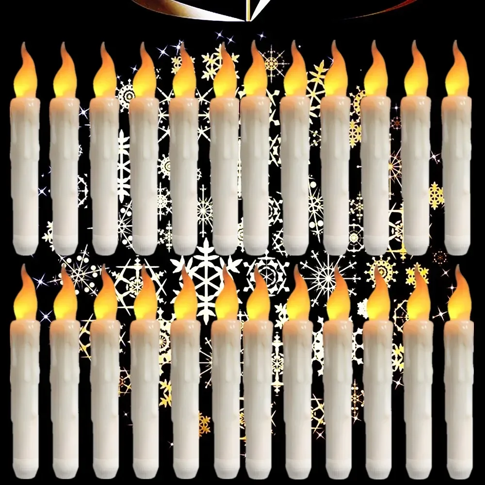 LED Kerzen Ohne Flamme 4er Set - Rosen Design Batteriebetrieben