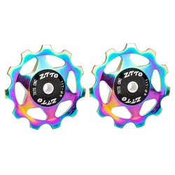 High - Performance Purple CNC Bike Jockey Wheel with Steel Bearings - 11T (Rainbow 2pcs)