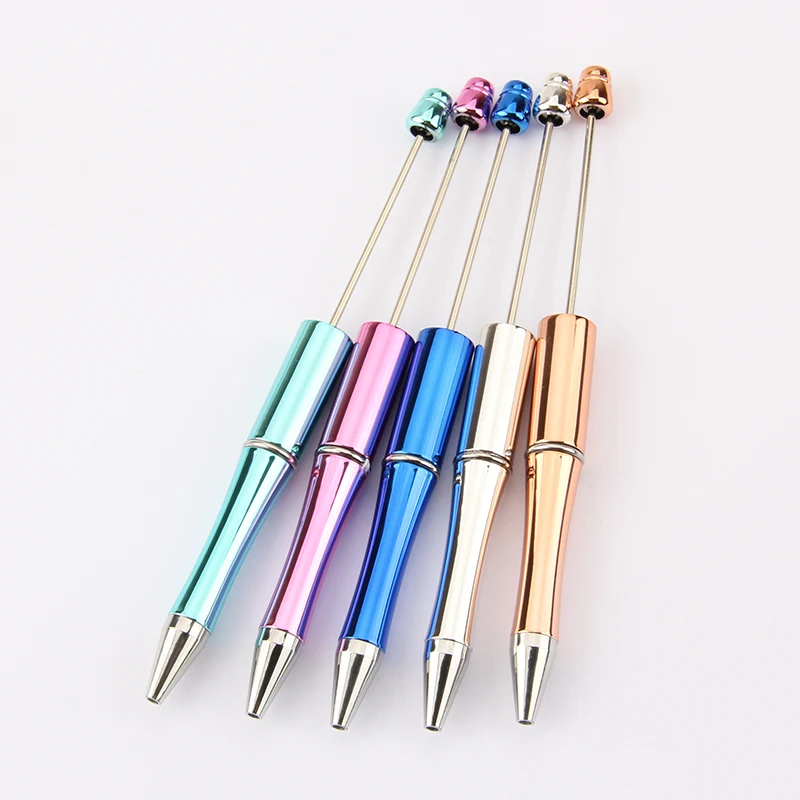 16/10 Pcs Office Adult Pen Ballpoint Pens Household Writing Tricolor Bead  Beadable Plastic Ergonomic Fun Beaded - AliExpress