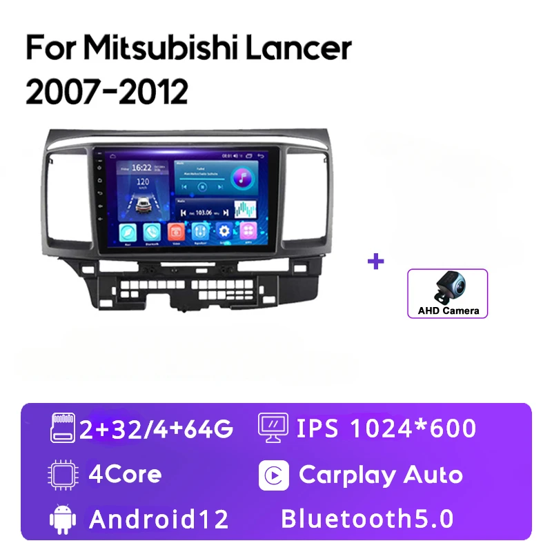 

YYUJIA 2K QLED Android 12 Car Radio for Mitsubishi Lancer 10 CY 2007 - 2012 Multimedia Video Player GPS Carplay Autoradio DSP