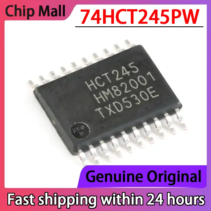 

5PCS New Original 74HCT245PW 74HCT245PW,118 TSSOP-20 Three State Output Eight Way Bus Transceiver Chip