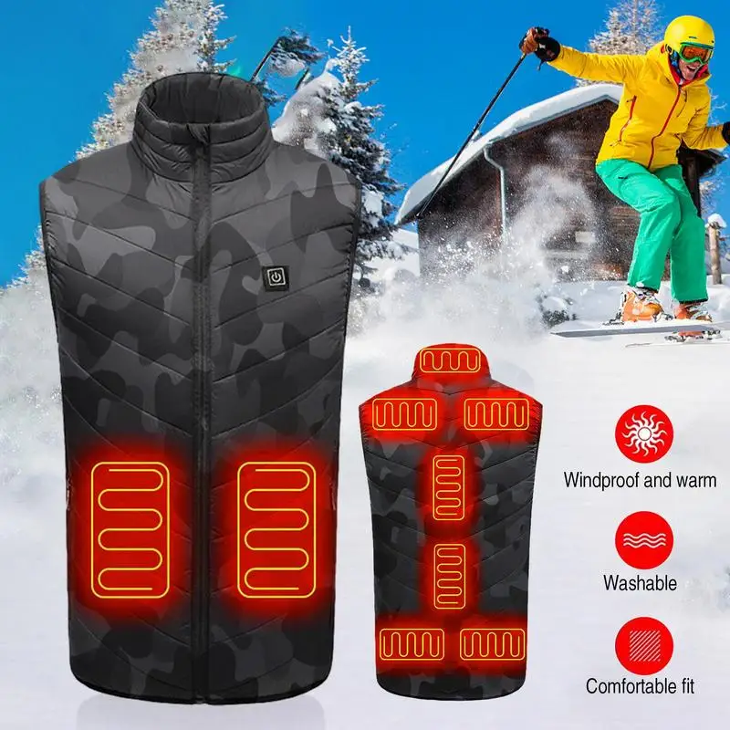 Heated Vest Women USB Charging Smart Heating Electric Heated Vest Washable Waterproof Warmth Supplies with Battery Pack Included