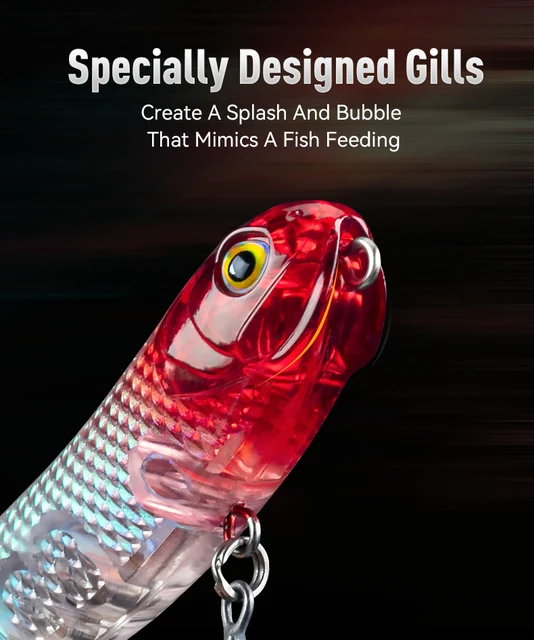 Kingdom 3D Hologram Z-Dog Topwater Fishing Lure 4.5g 7.5g