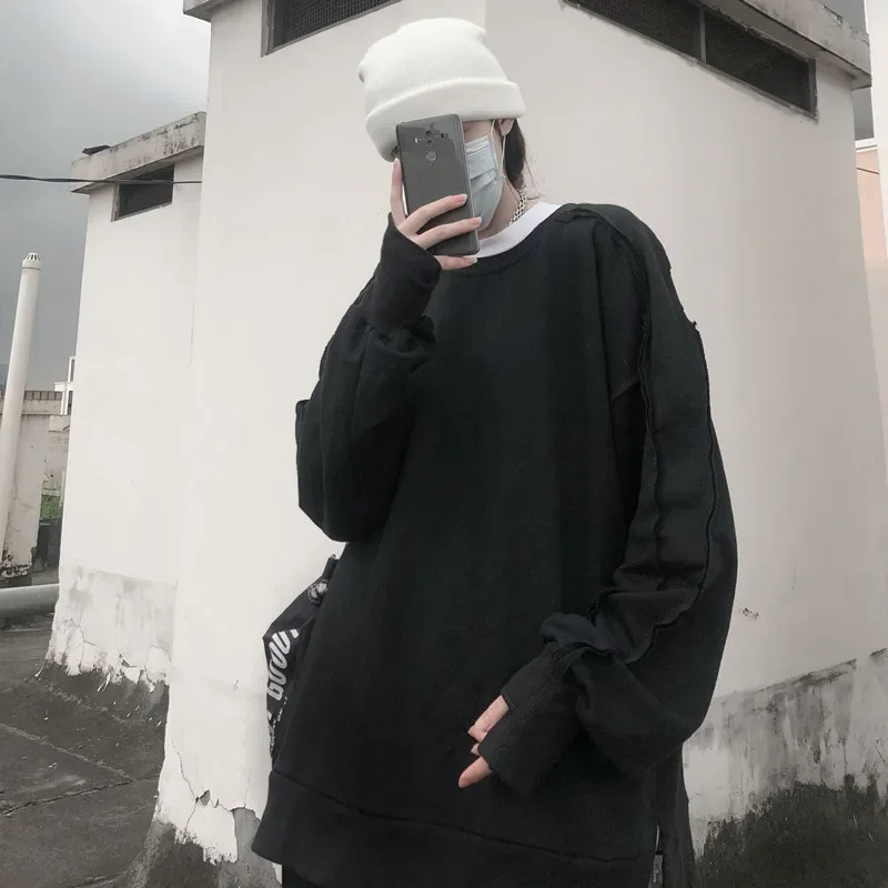 Round Neck Long-sleeved Warm Sweater Loose Women Korean Women Casual Loose Long-sleeved Sweater Pullover Winter Clothes Women