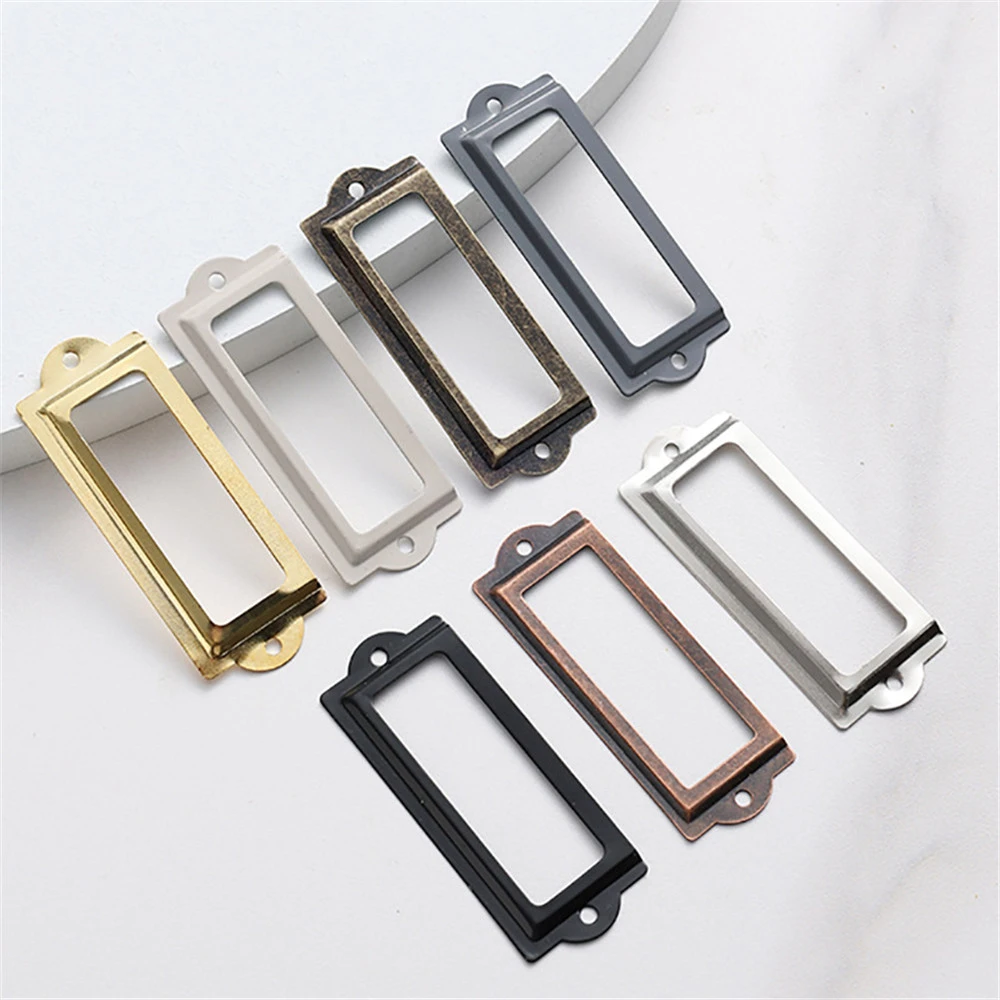 2pcs Metal Library Label Holders File Frames With Screws Card Tag Holder For Home Office Cabinet Drawers Shelves Parts Wholesale