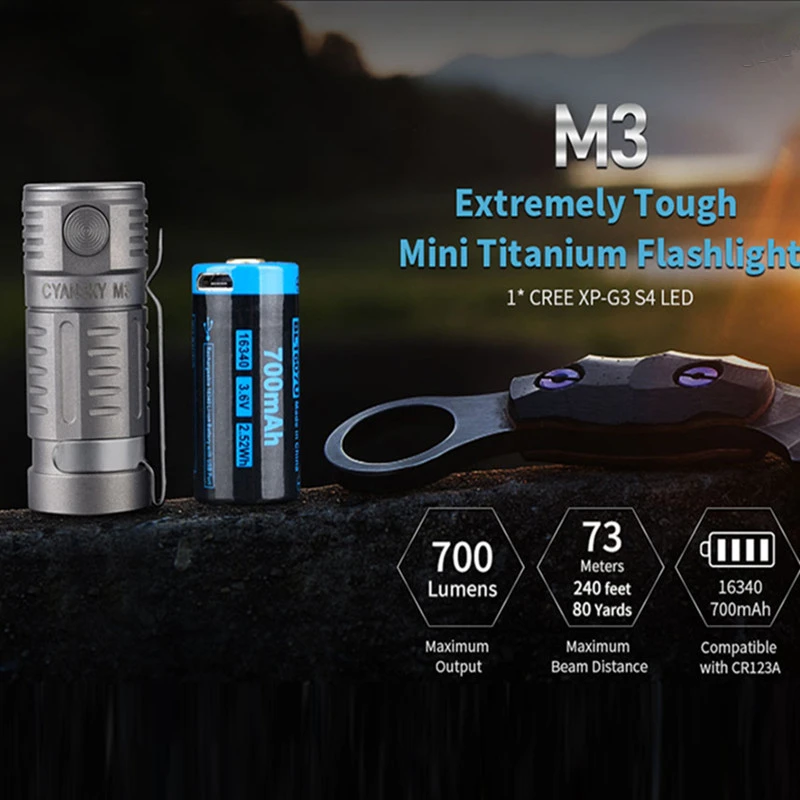 Cyansky M3 Edc Flashlight Mini Strong Powerful Flashlight Led Small