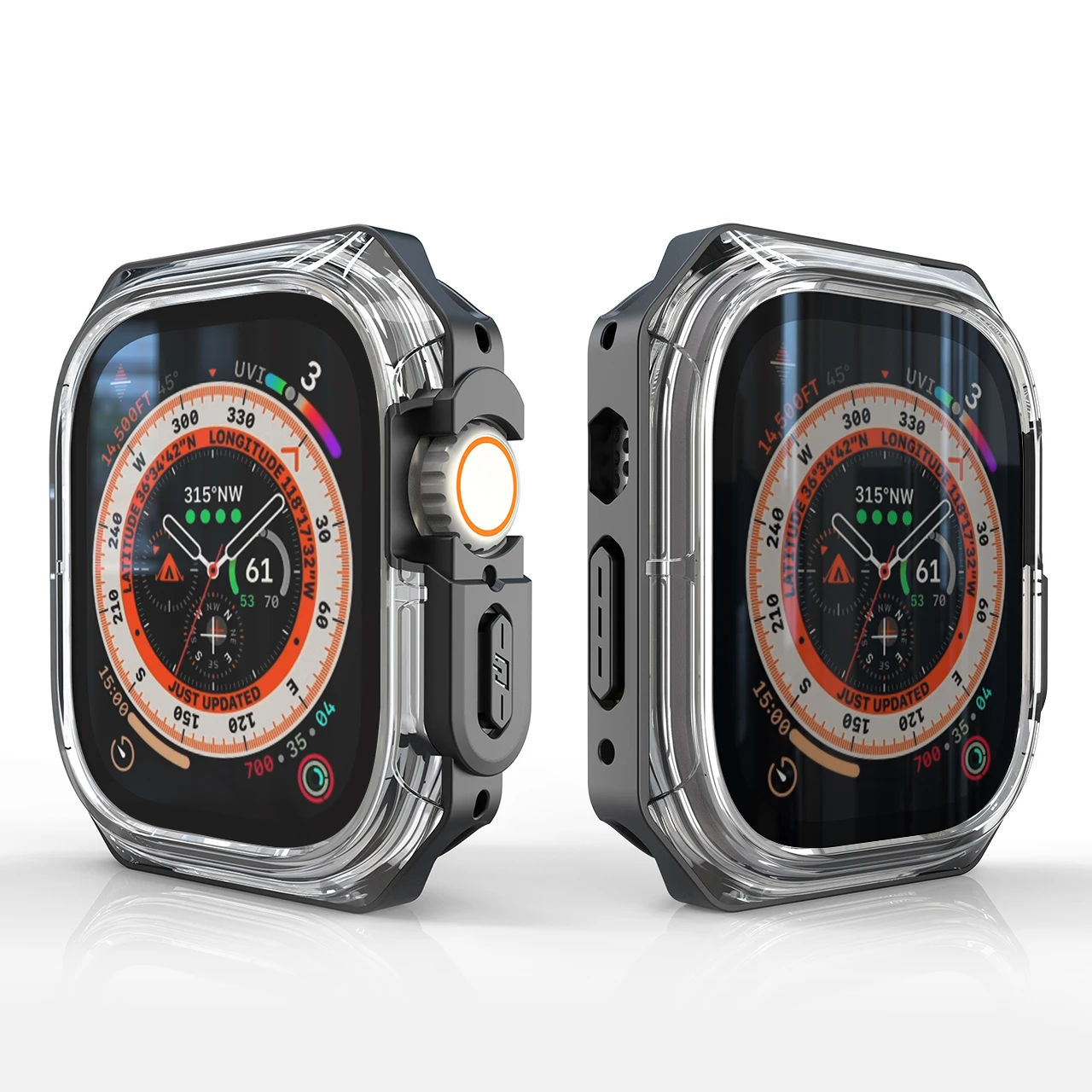  ġ TPU + PC ̽, Ʈ 49mm Ǹ Ŀ,  ȣ , iWatch ø 8 SE 7 6 44mm 40mm 45 41mm ̽