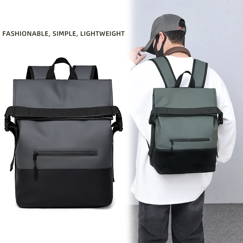 Men's travel backpack, 17 inch laptop bag with multiple pockets, adjustable shoulder straps, stylish appearance