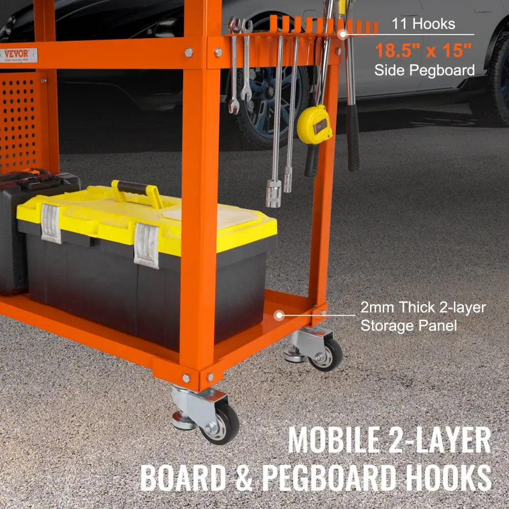 VEVOR Welding Table 600LBS Load Capacity Steel Welding Workbench Table on Wheels  Portable Work Bench 3