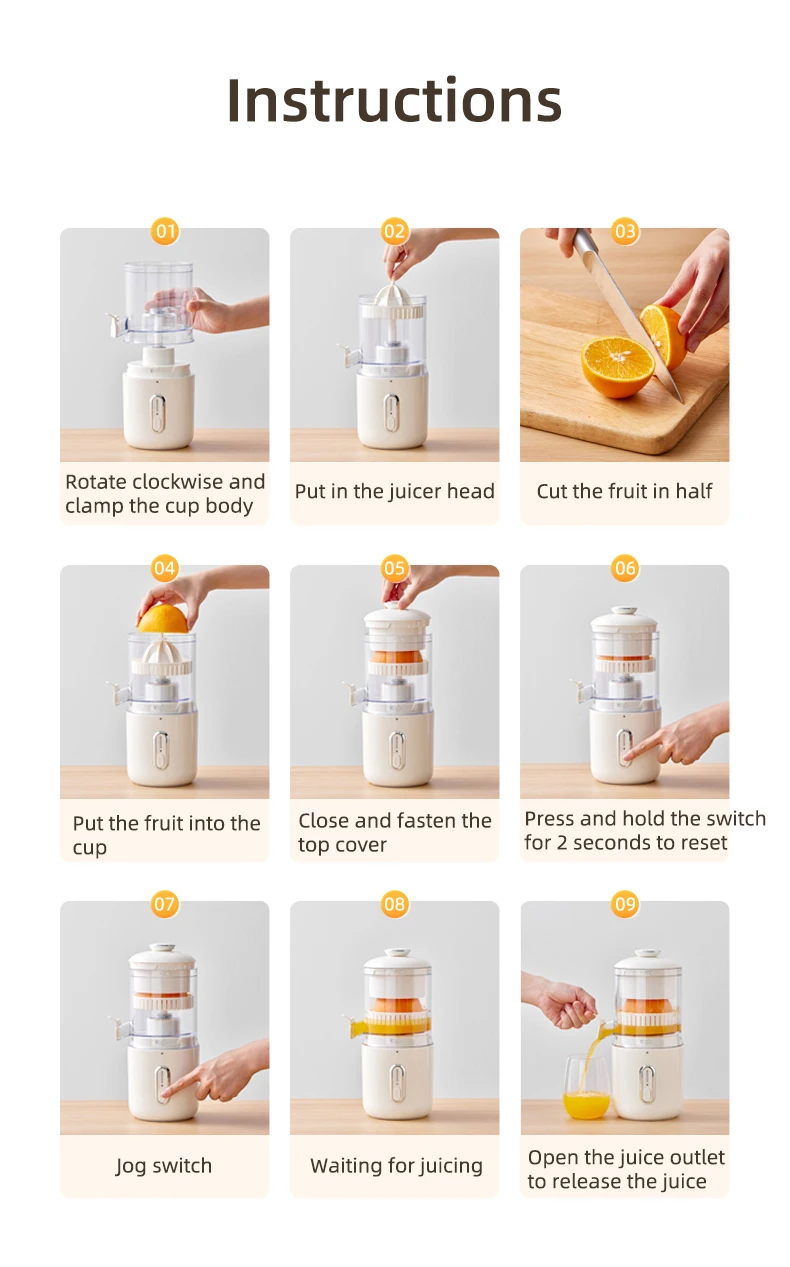 Electric Juicer Wireless Portable Orange Lemon Blender USB Rechargeable Mini Multifunctional Fruit Squeezer Pressure Juicers fruit juicer juice blender juice maker blender