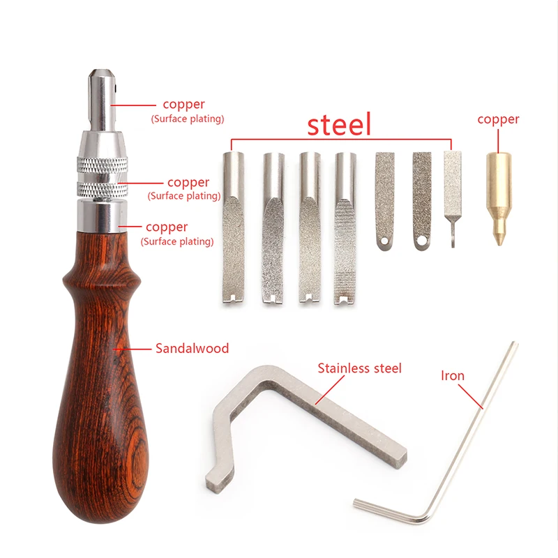 Aigaeer Leather Edge Bevelers Tool Kit (10 in 1 Pro Adjustable) Skiving Tool Set Groover Sew Creaser Sewing Kit Leathercraft