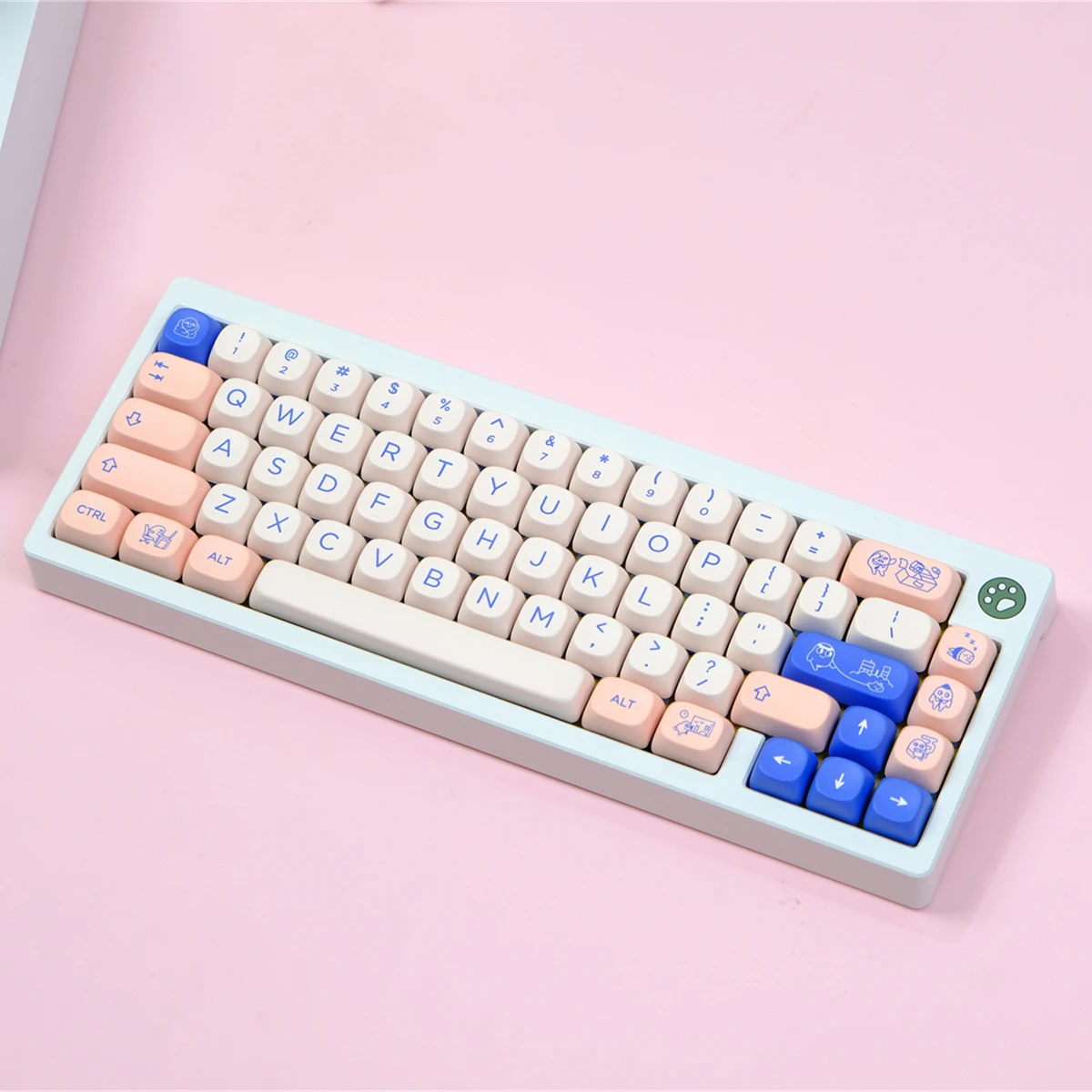 Pbt keycaps moa pink set farbstoff sub keycap tasten für hi75 