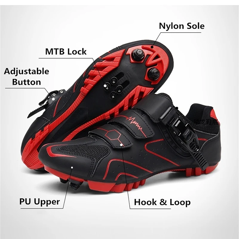 Mountain Bike Shoes Mens Cycling Shoes MTB Shoes Quick Ratchet Buckle Compatible with SPD System Pedal for Indoor and Outdoor Mo 2