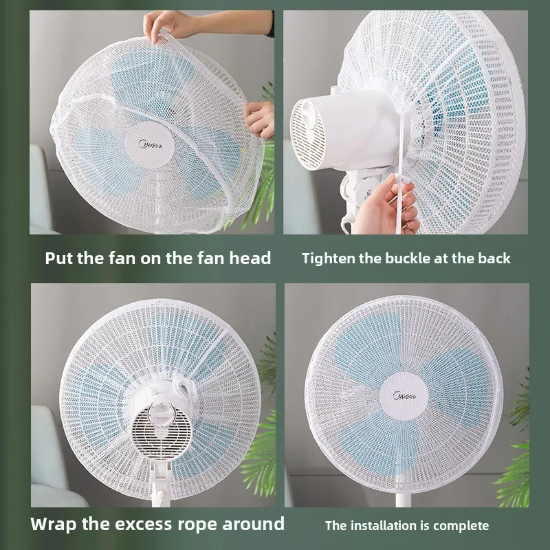 Universal Kid Anti-pinch Hand Round Fan Safety Cover Easy Installation Fan Dustproof Child Protection Mesh Cover Mesh Fan Sleeve