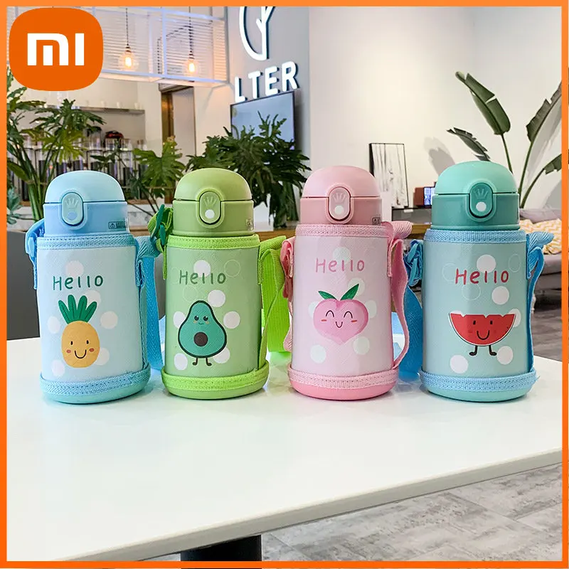 

Детские термокружки Xiaomi, детская соломенная бутылка для воды, сохраняет холодную и тепловую температуру, детская бутылка для воды из нержавеющей стали 304