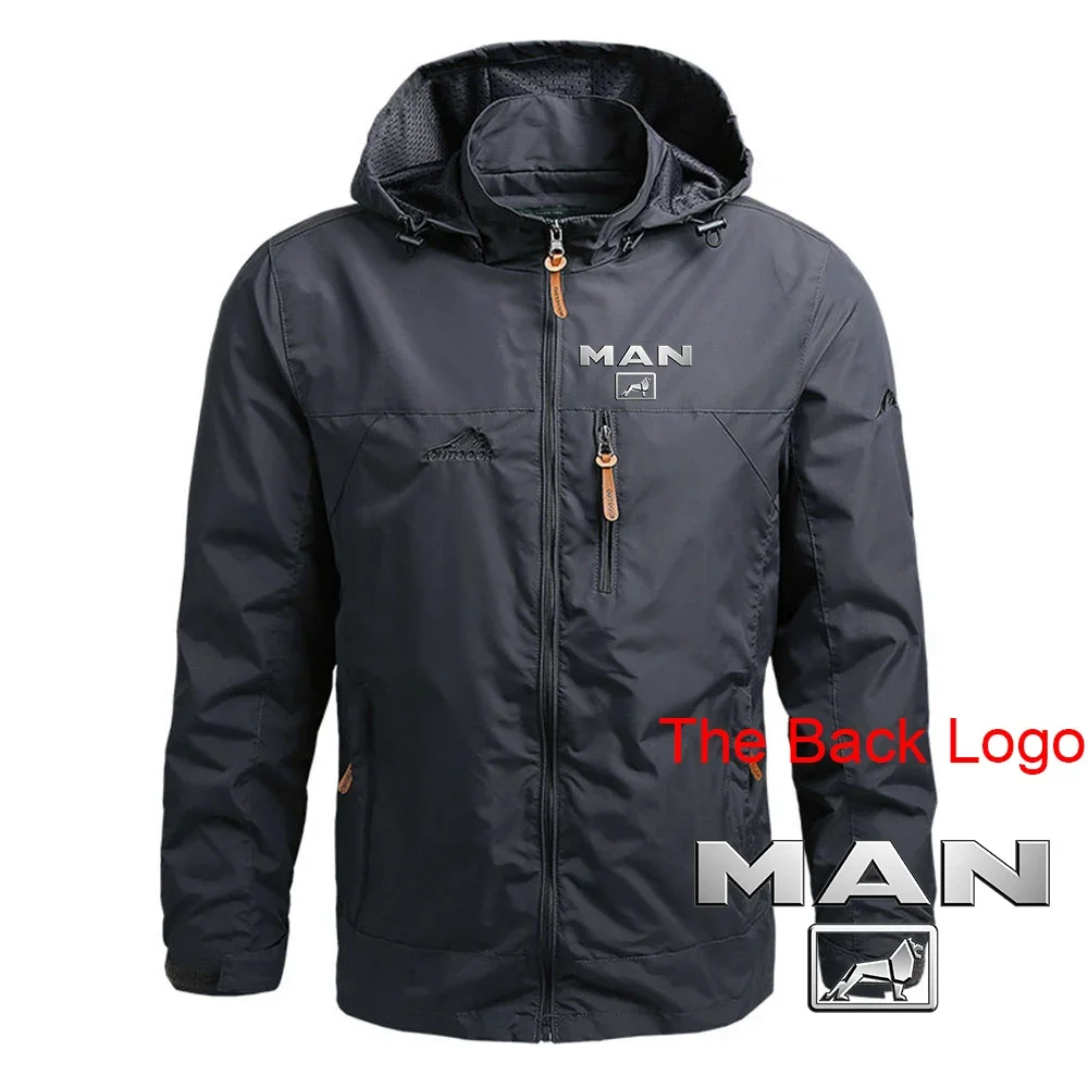 

2024 Men Printing New Truck Man Car Logo Spring And Autumn Classic Casual Popular Simplicity Four-Color Trench Coat Top Clothing