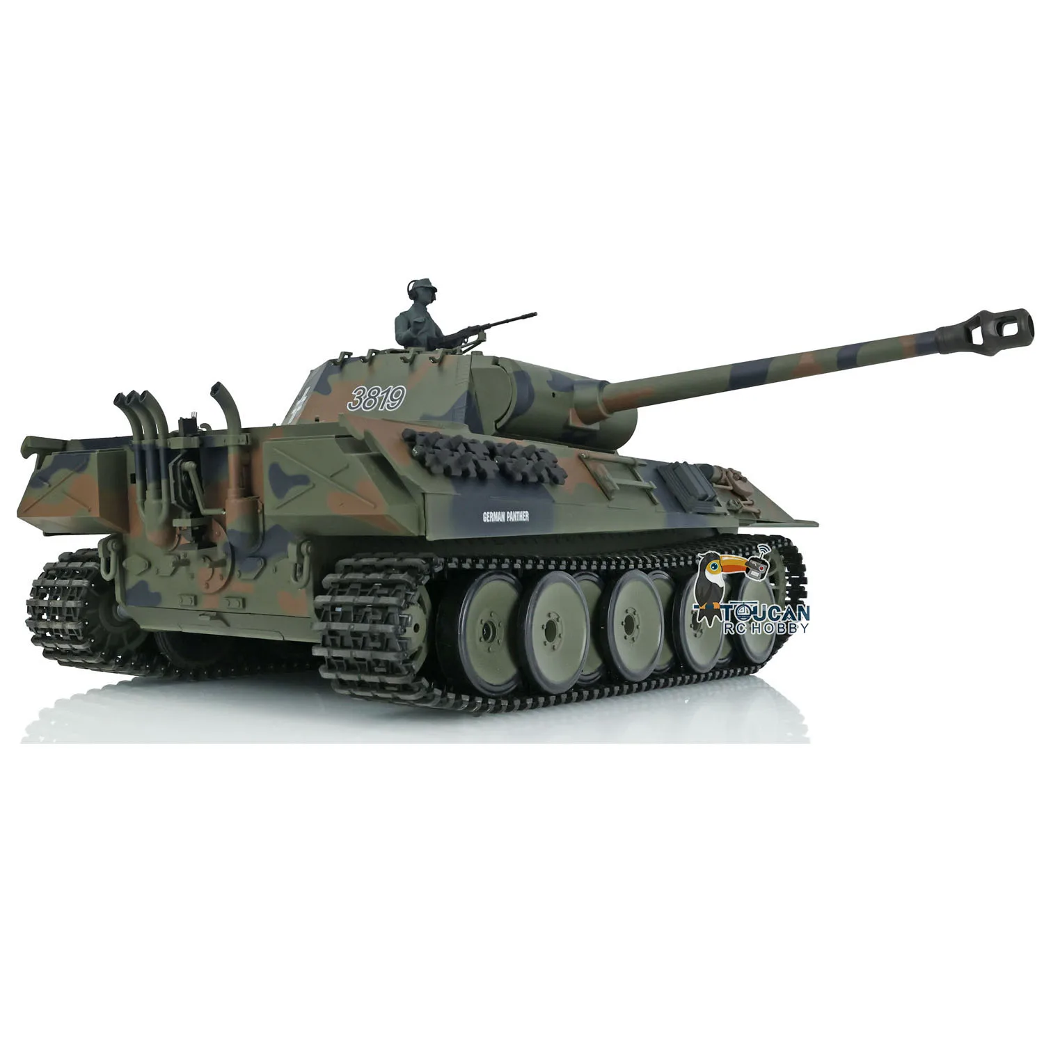 1/16 Heng Long 7.0 Plastic Panther FPV Camera RC Tank 3819 W/ 360° Turret Steel Gearbox Smoke Engine Soldiers Adult Toy TH17287 5