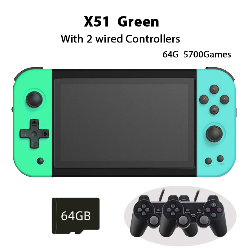 

Консоль игровая X51 с IPS-экраном 5,0 дюйма, 5700 игр
