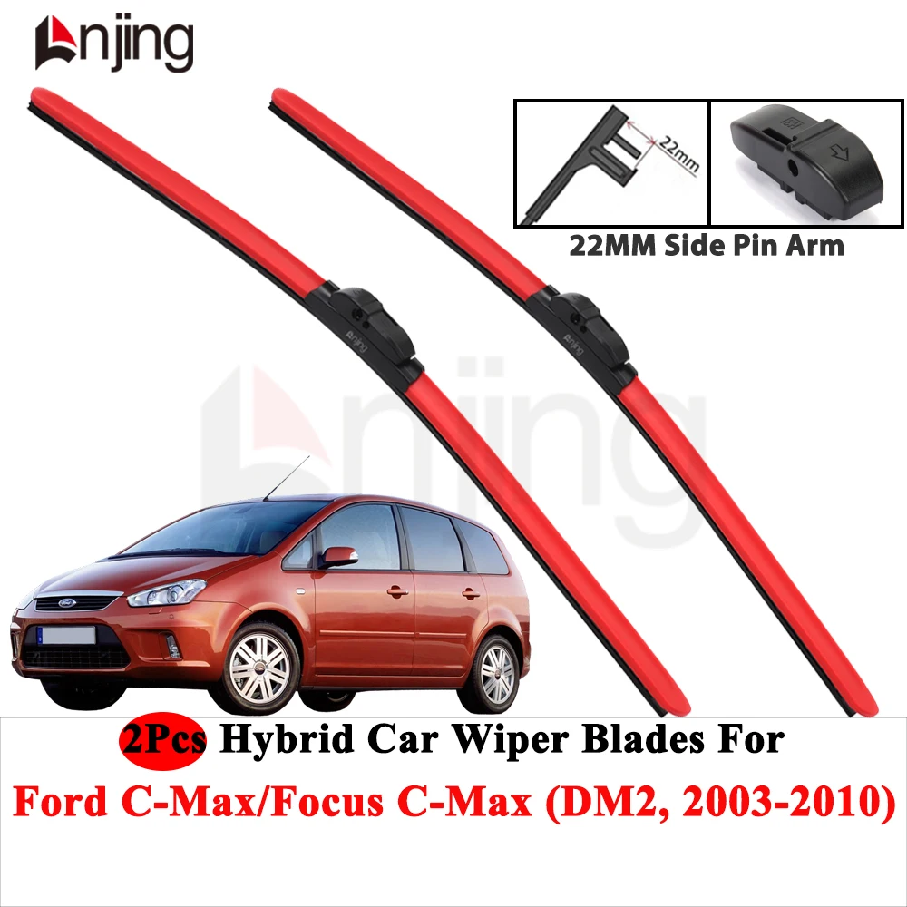 LNJING Bunte Hybrid-Scheibenwischerblätter für Ford Focus C-Max DM2 2003-2010