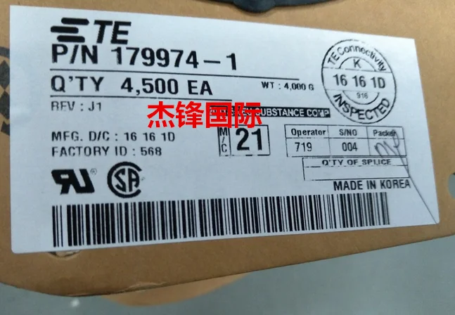 

100 шт./лот 179974-1 для:-:14-18AWG 100% Новинка