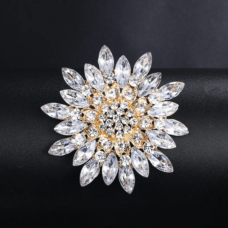 JKQBUX - Broche De Lazo Elegante Con Diamantes De Imitación