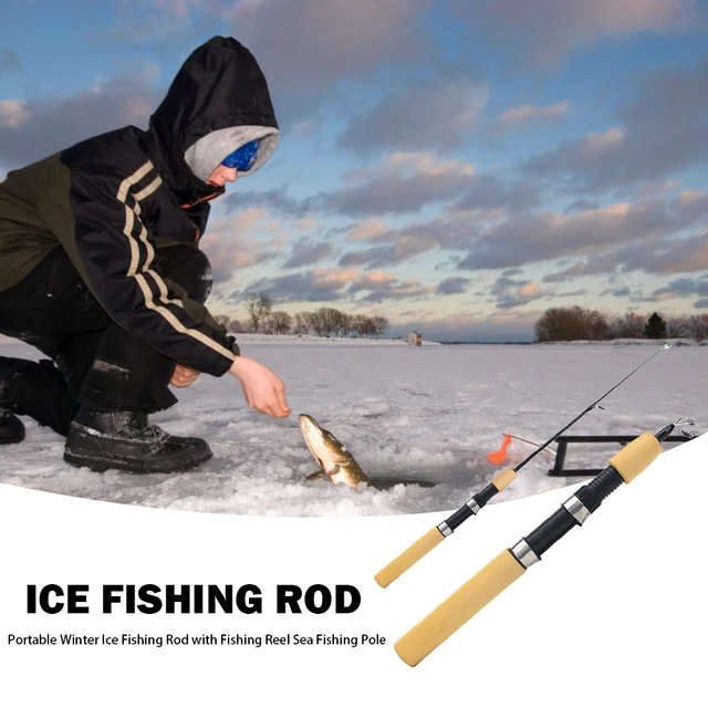 Portable Ice Fishing Rod with Fishing Reel Outdoor Angling Winter