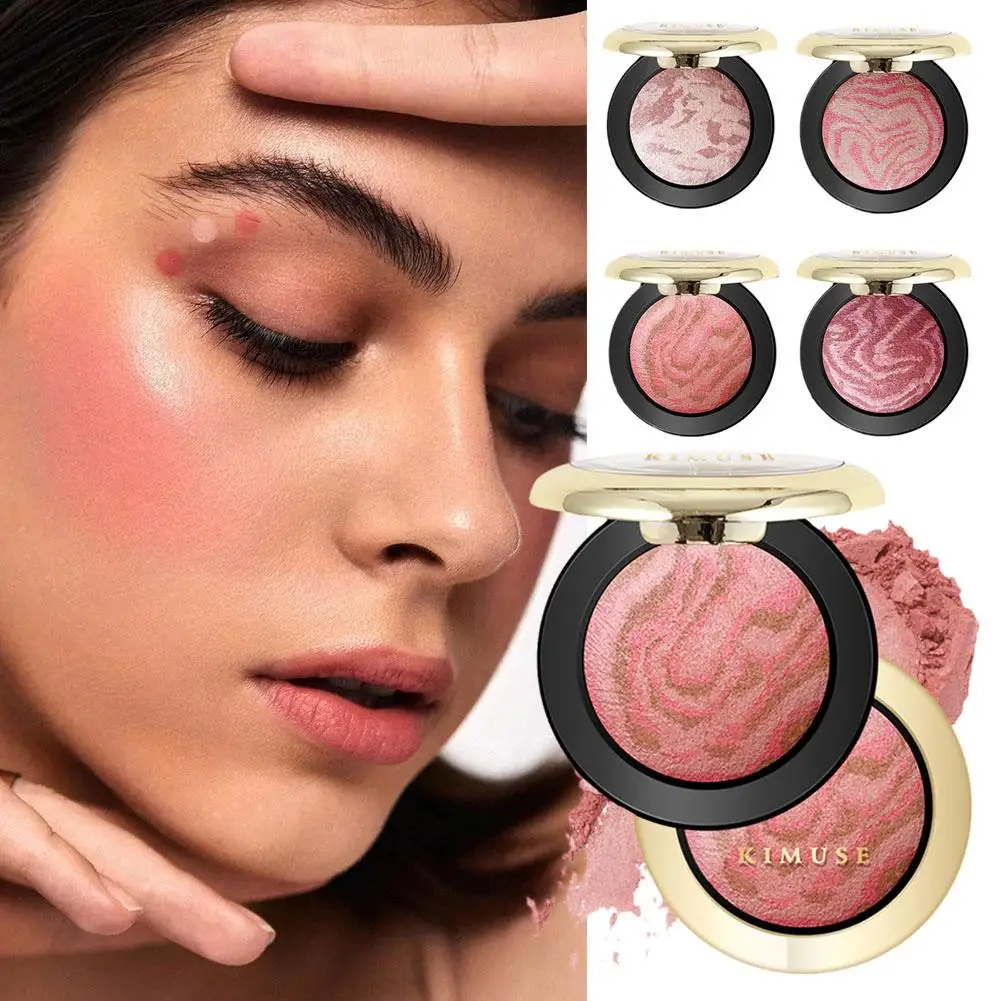 Monochrome Blush Palette Lighting Glow Baked Blush Cheek Tint Blusher Powder Makeup Matte Rouge Contour Shadow Palette 5 Colors powder blusher,blush powder,blush plate,monochrome blush,facial blusher
