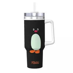 Pingu Cartoon Insulated Stainless Steel Tumbler - 40oz Thermal Travel Mug - 1000 - 1500ml (As Picture)