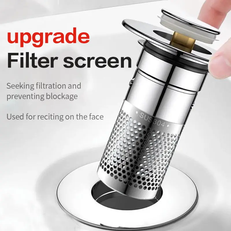 Multifunctional Floor Drain Filter Cover Rebound Core Sink Drainage Bobby Pin Collector Floor drain filter floor drain strainer floor drain basin drain cover floor drainer inner core Shower Basin