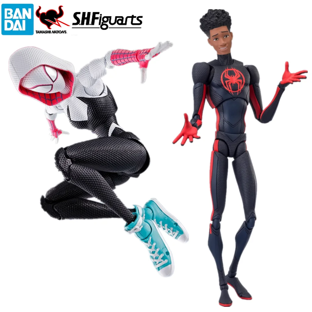 

Original Bandai S.H.Figuarts Gwen Stacy Miles Morales TNT Spider-Man Across the Spider-Verse Anime Figure Toy PVC Model Gift