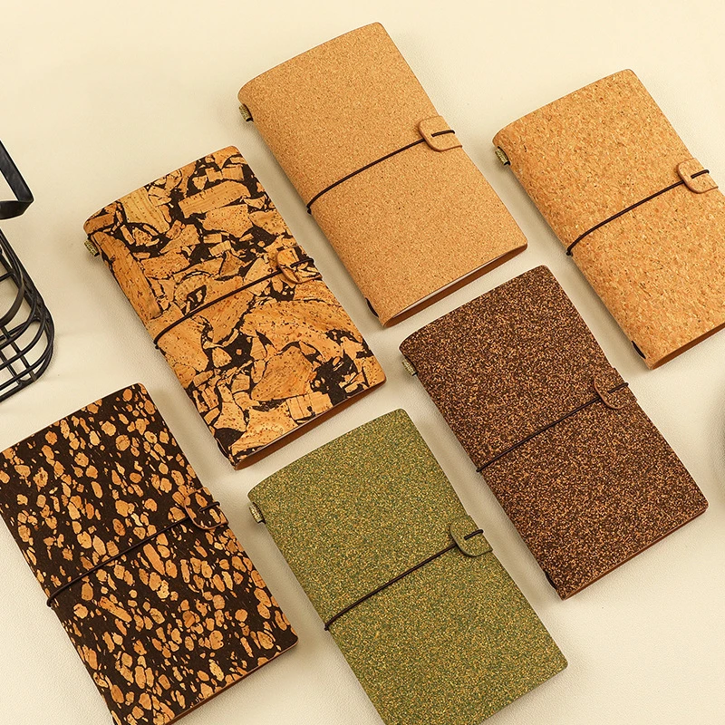 Eco-Friendly Coffee Grounds Cork Handheld notebook , Recycled Business Journal, Biodegradable Planner for Office Meetings Gifts